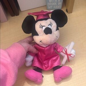 Pink Graduation Minnie Mouse Plush Toy